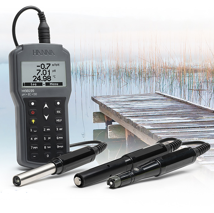 哈納微電腦pH-EC-TDS-DO-鹽度-°C多參數(shù)水質(zhì)測定儀HI98199