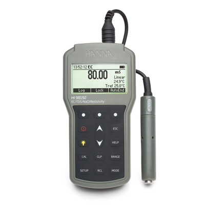 哈納專業(yè)級微電腦EC-TDS-電阻率-NaCI-°C測定儀HI98192